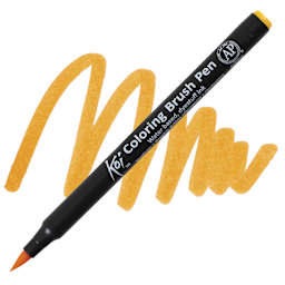 Sakura Koi Coloring Brush Pen - Deep Yellow pen and swatch