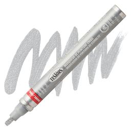 Testors Enamel Paint Marker - Silver (Metallic) marker and swatch