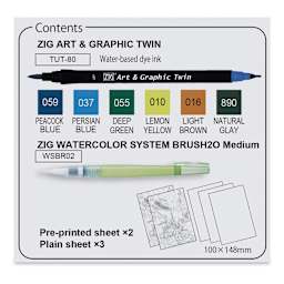Kuretake Zig Historic Art Watercolors with Vincent Van Gogh (set contents)