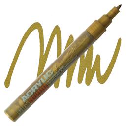 Montana Acrylic Marker - 0.7 mm, Matte Gold marker and swatch