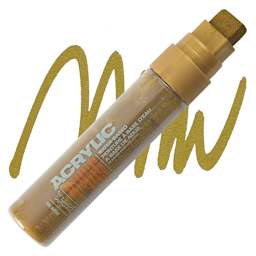 Montana Acrylic Marker - 15 mm, Matte Gold marker and swatch
