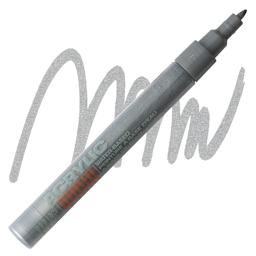 Montana Acrylic Marker - 0.7 mm Tip, Outline Silver (Metallic) marker and swatch