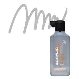 Montana Acrylic Marker Refill - 180 ml, Outline Silver (Metallic), Refill and swatch