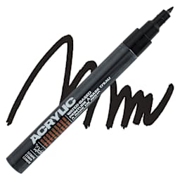 Montana Acrylic Marker - 0.7 mm Tip, Shock Black marker and swatch
