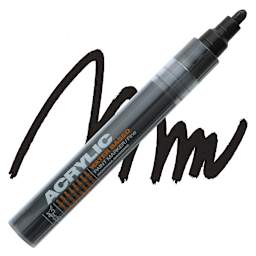Montana Acrylic Marker - 2 mm Tip, Shock Black marker and swatch