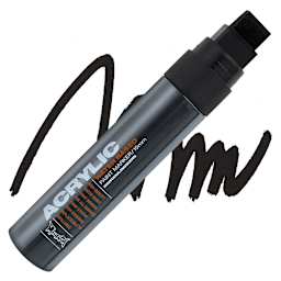 Montana Acrylic Marker - 15 mm Tip, Shock Black marker and swatch