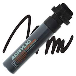 Montana Acrylic Marker - 30 mm Tip, Shock Black marker and swatch