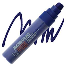 Montana Acrylic Marker - 15 mm Tip, Shock Blue Dark marker and swatch