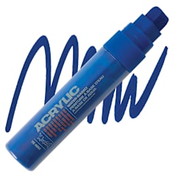 Montana Acrylic Marker - 15 mm Tip, Shock Blue marker and swatch