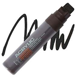 Montana Acrylic Marker - 15 mm Tip, Shock Brown Dark marker and swatch