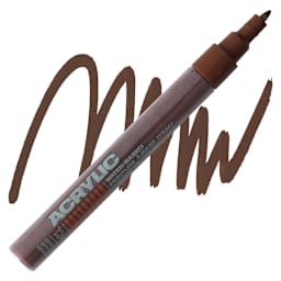 Montana Acrylic Marker - 0.7 mm Tip, Shock Brown marker and swatch