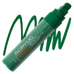 Montana Acrylic Marker - 15 mm Tip, Shock Green Dark marker and swatch