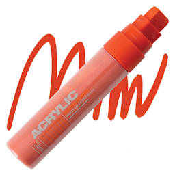 Montana Acrylic Marker - 15 mm Tip, Shock Orange Dark marker and swatch