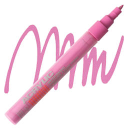 Montana Acrylic Marker - 0.7 mm Tip, Shock Pink Light marker and swatch