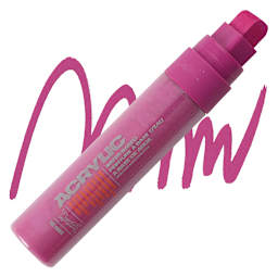 Montana Acrylic Marker - 15 mm Tip, Shock Pink marker and swatch