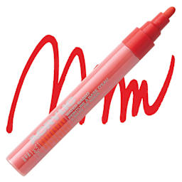 Montana Acrylic Marker - 2 mm Tip, Shock Red marker and swatch