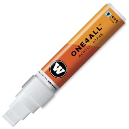 Molotow One4All Acrylic Marker - 15 mm Tip , Signal White, Square Tip