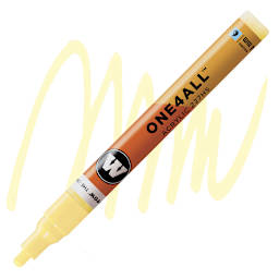 Molotow One4All Acrylic Marker - 4 mm Tip, Vanilla Pastel, Bullet Tip marker and swatch