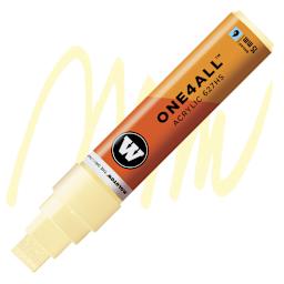 Molotow One4All Acrylic Marker - 15 mm Tip, Vanilla Pastel, Square Tip marker and swatch