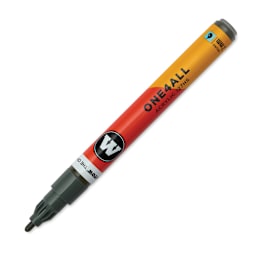 Molotow One4All Acrylic Marker - 2 mm Tip, Stone Grey Dark, Bullet Tip, cap off