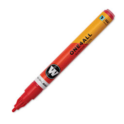 Molotow One4All Acrylic Marker - 2 mm Tip, Vermilion, Bullet Tip, cap off