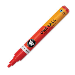 Molotow One4All Acrylic Marker - 4 mm Tip, Cherry Red, Bullet Tip, cap on