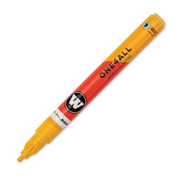 Molotow One4All Acrylic Marker - 2 mm Tip, Signal Yellow, Bullet Tip, cap off