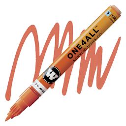 Molotow One4All Acrylic Marker - 1.5 mm Tip, Dare Orange marker and swatch