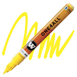 Molotow One4All Acrylic Marker - 1.5 mm Tip, Zinc Yellow marker and swatch