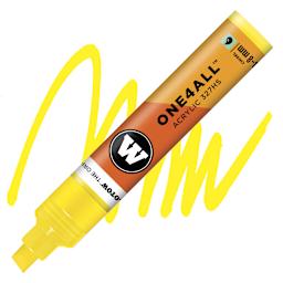 Molotow One4All Acrylic Marker - 4–8 mm Tip , Zinc Yellow, Chisel Tip marker and swatch