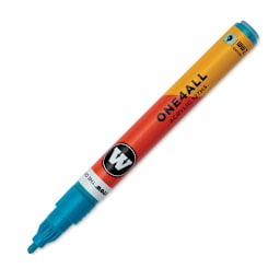Molotow One4All Acrylic Marker - 2 mm Tip, Aqua, Bullet Tip, cap off
