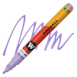 Molotow One4All Acrylic Marker - 2 mm Tip, Lavender, Bullet Tip, swatch and marker