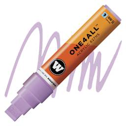 Molotow One4All Acrylic Marker - 15 mm Tip , Lilac Pastel, Square Tip marker and swatch