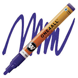 Molotow One4All Acrylic Marker - 4 mm Tip, Violet Dark, Bullet Tip marker and swatch