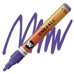 Molotow One4All Acrylic Marker - 4 mm Tip, Currant, Bullet Tip marker and swatch