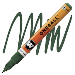 Molotow One4All Acrylic Marker - 1.5 mm Tip, Future Green marker and swatch