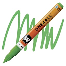 Molotow One4All Acrylic Marker - 1.5 mm Tip, Universes Green marker and swatch