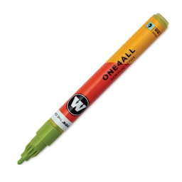 Molotow One4All Acrylic Marker - 2 mm Tip, Nature Green Light, Bullet Tip, cap off