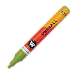 Molotow One4All Acrylic Marker - 4 mm Tip, Nature Green Light, Bullet Tip, cap off