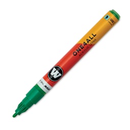 Molotow One4All Acrylic Marker - 2 mm Tip, Clover Green, Bullet Tip, cap off