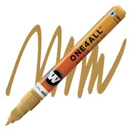 Molotow One4All Acrylic Marker - 1.5 mm Tip, Ochre Brown Light marker and swatch