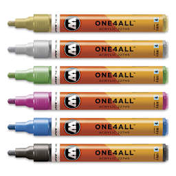Molotow One4All Acrylic Markers - Metallic Colors, 4 mm, Set of 6 (out of packaging