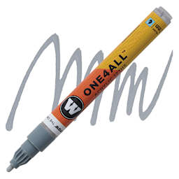Molotow One4All Acrylic Marker - 2 mm Tip, Cool Grey Pastel, Bullet Tip marker and swatch