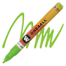 Molotow One4All Acrylic Marker - 2 mm Tip, Grasshopper, Bullet Tip marker and swatch