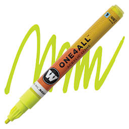 Molotow One4All Acrylic Marker - 2 mm, Poison Green marker and swatch
