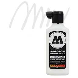 Molotow One4All Acrylic Marker Refill - 180 ml, Signal White and swatch