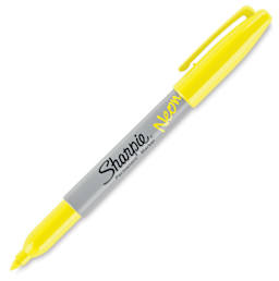 Sharpie Neon Markers - Single angled Neon Yellow marker shown open
