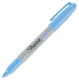 Sharpie Neon Markers - Single angled Neon Blue marker shown open