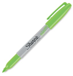 Sharpie Neon Markers - Single angled Neon Green marker shown open