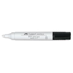 Faber-Castell Pitt Big Brush Artist Pen - White Pen shown open and horizontally